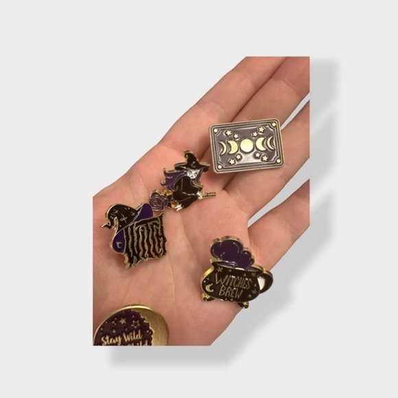 4/$25 Witchy Enamel Pin Set (enlarged in cover shot) - Picture 2 of 2